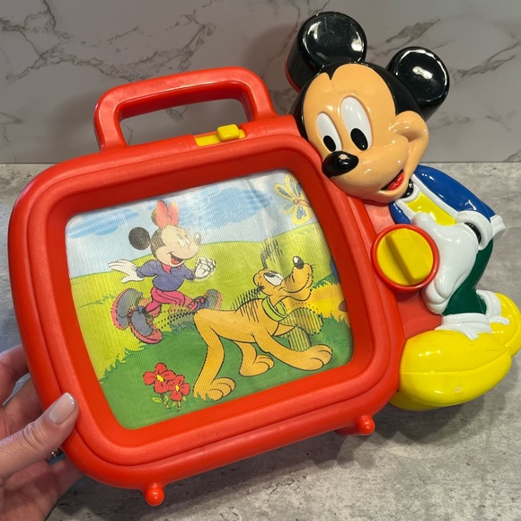 Disney's MICKEY MOUSE Vintage Musical TV - Hand Wind Up MUSIC BOX Toy Goofy - Picture 11 of 16